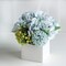 Faux Hydrangea Flower Arrangement in Ceramic Vase – Artificial Flowers for Home Decor